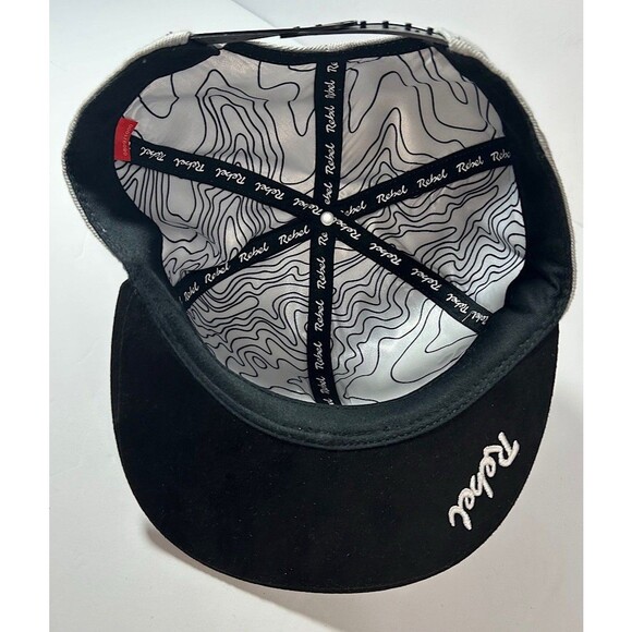 Rebel Fishing Lures Gray  Satin Lined SnapBack Hat  w/black suede Bill - Picture 5 of 6